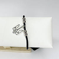 Браслет на руку Finding Браслет нитка з підвіскою Тризуб патріотичний Черний 21 см