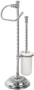 Підставка для туалету. йоржика та туал. паперу із срібної латуні 20х57 см Stilars Италия 141641