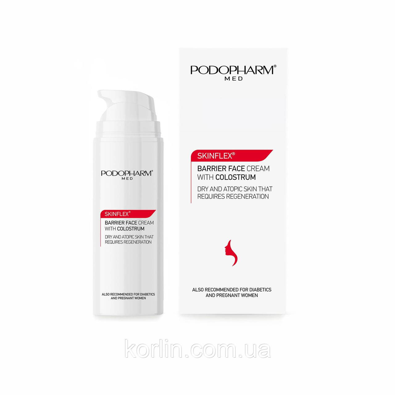 Podopharm Skinflex Barrier Face Cream With Collostrum Захисний Крем для Обличчя з Молозивом 50 мл Доставка з ЄС