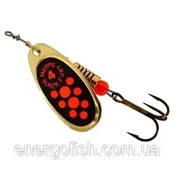 Блешня Mepps Black Fury 4 Gold/помаранчеві крапки 8г, фото 1