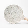 Сковорода смайл Ø 26.5 (см) на 7 секцій для млинців, оладок, яєць, сирників порційна бежева Lugi, фото 2