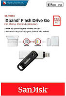 SanDisk 128GB iXpand Flash Drive для iPhone та iPad - SDIX60N-128G-GN6NE, сріблястий