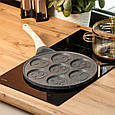 Сковорода смайл Ø 26.5 (см) на 7 секцій для млинців, оладок, яєць, сирників порційна сіра Lugi, фото 6