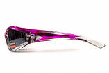 Окуляри захисні з ущільнювачем Global Vision FlashPoint Pink (silver mirror) дзеркальні чорні, фото 4