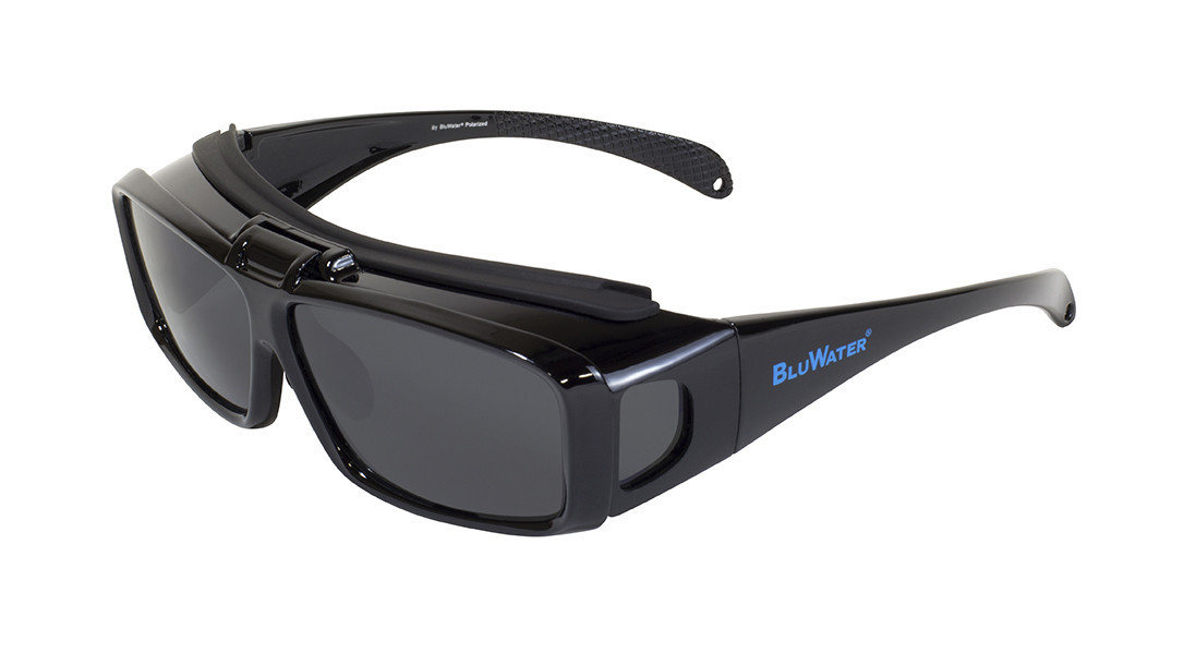 Окуляри поляризаційні BluWater Flip-IT Polarized (gray) чорні, фото 1