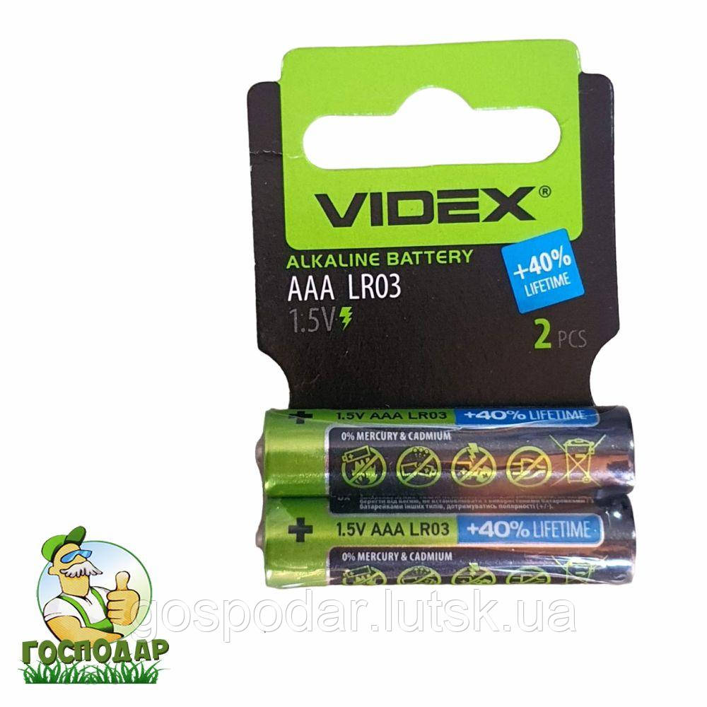 Батарейка лужна Videx LR03/AAA пальчик міні - 2 шт