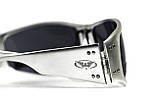 Окуляри захисні Global Vision Bad-Ass-2 Silver (gray), сірі в сріблястій металевій оправі, фото 8
