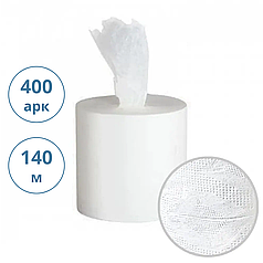 Рушник у рулоні з центральною витяжкою 140 м паперовий білий White Sail одношаровий одноразовий