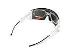 Окуляри захисні Global Vision Astro+RX White (G-Tech™ silver), дзеркальні сірі в білій оправі з діоптрійною вставкою в комплекті, фото 3