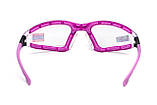 Окуляри захисні з ущільнювачем Global Vision Ruthless Purple (clear) Anti-Fog, прозорі в фіолетовій оправі, фото 4
