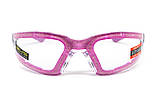 Окуляри захисні з ущільнювачем Global Vision Ruthless Purple (clear) Anti-Fog, прозорі в фіолетовій оправі, фото 6