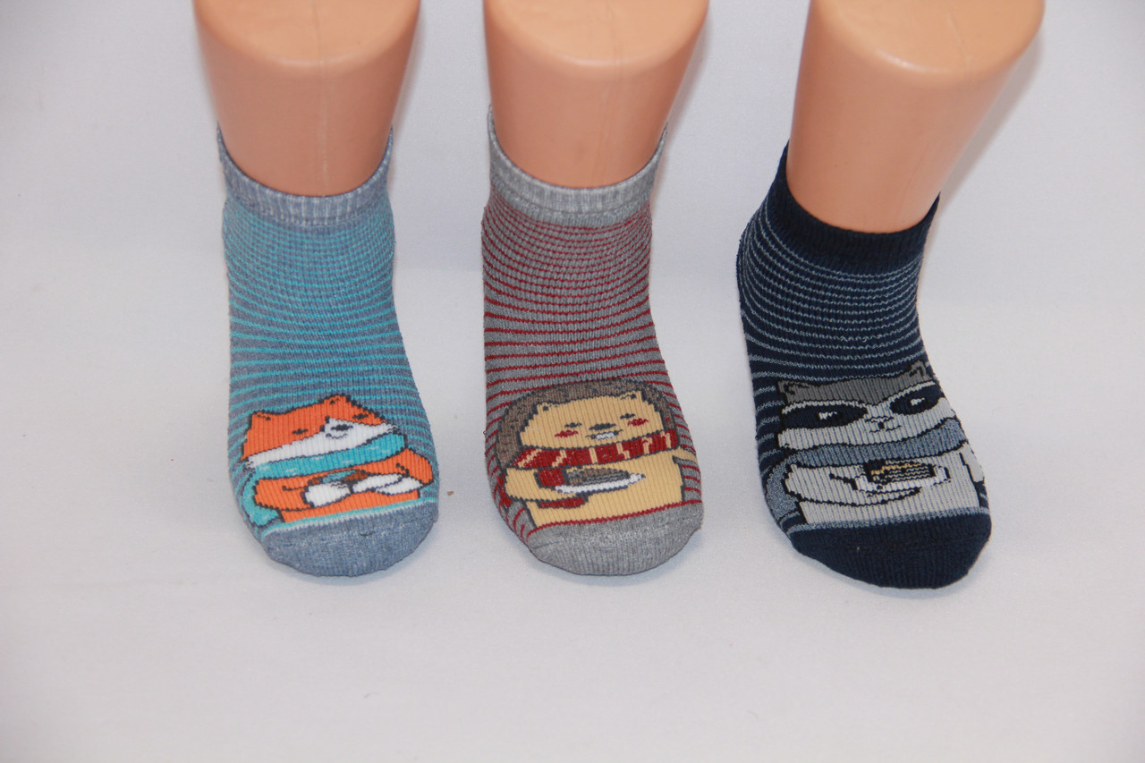 Дитячі шкарпетки махрові для малюків п/е НЛ 12-14 до-1 звірята