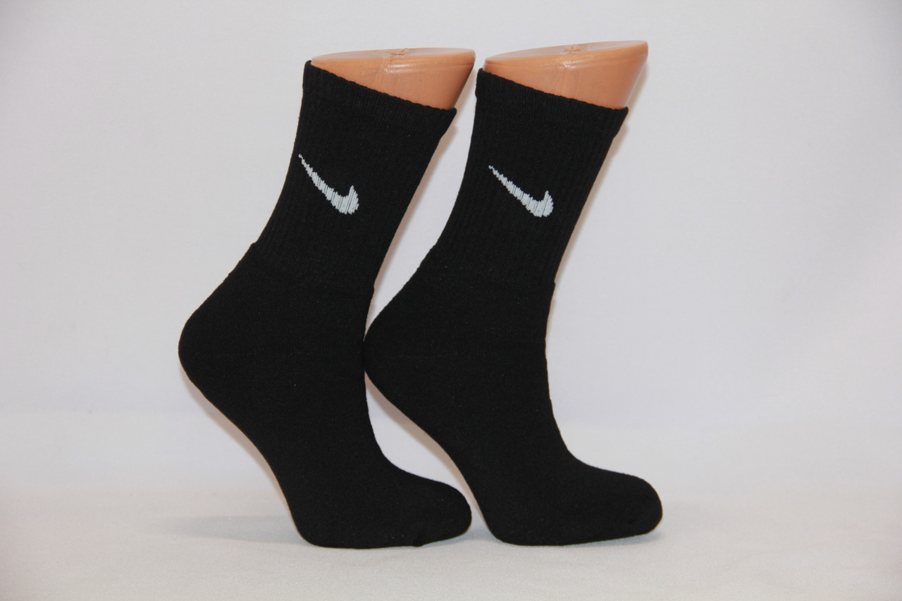 Спортивні підліткові шкарпетки високі махрові гумка ТЕННІС Ф17 34-36 чорний