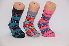 Дитячі шкарпетки махрові для підлітків Стиль люкс 18-20 034 сніжинки