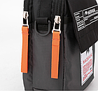 Сумка чоловіча через плече мала Haoshuai чорна помаранчева, фото 5