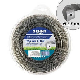 Жилка косильна Зеніт "ПРОФІ" "Подвійна з кордом" 2,7 мм x 88 м (40727088) - оригінал