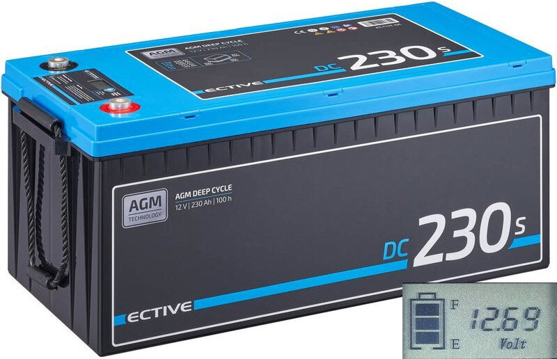 Акумулятор AGM 12 В 230 А·год з екраном ECTIVE DC 230S (Німеччина), фото 1