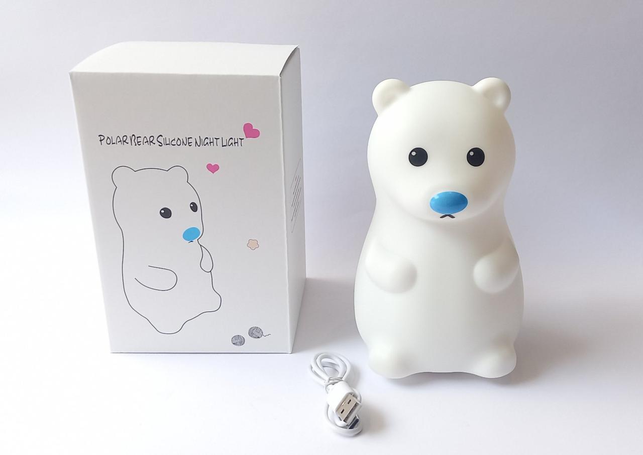 Дитячий акумуляторний нічник-іграшка Ведмедик силіконовий DC-7653, фото 1