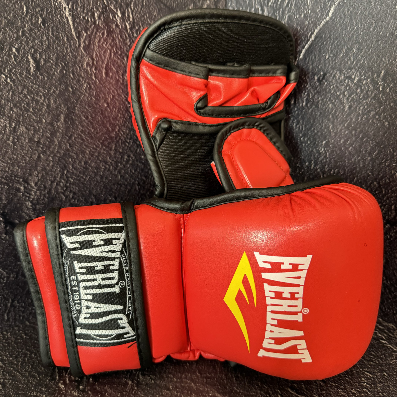 Рукавички гібридні для єдиноборств ММА Everlast BO-4612 червоний (XL/22-24 см)