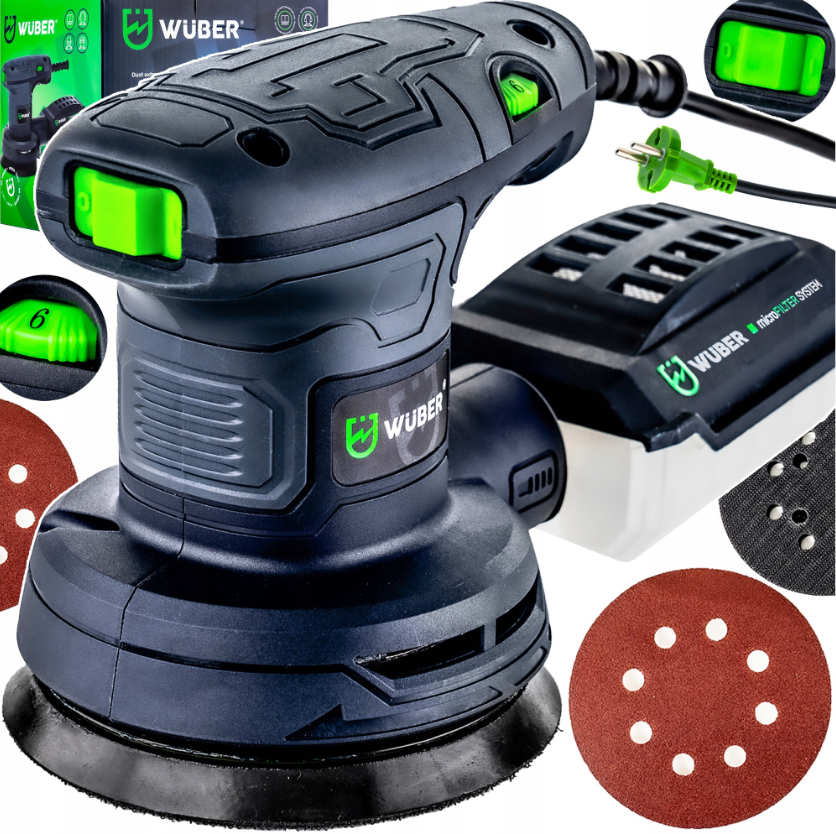 Шліфмашина ексцентрикова Wuber 1100Вт 220-240В 125мм (Польща), фото 1