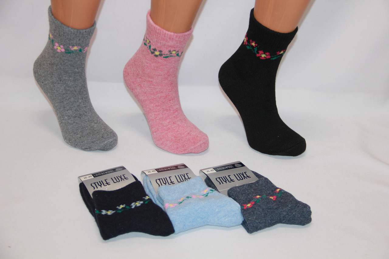 Жіночі шкарпетки з тонкої вовни Style Luxe НЛ 36-40 квітка, фото 1