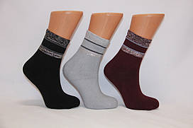 Жіночі шкарпетки махрові з бавовни Paul Mark м-4 смужки люрексом