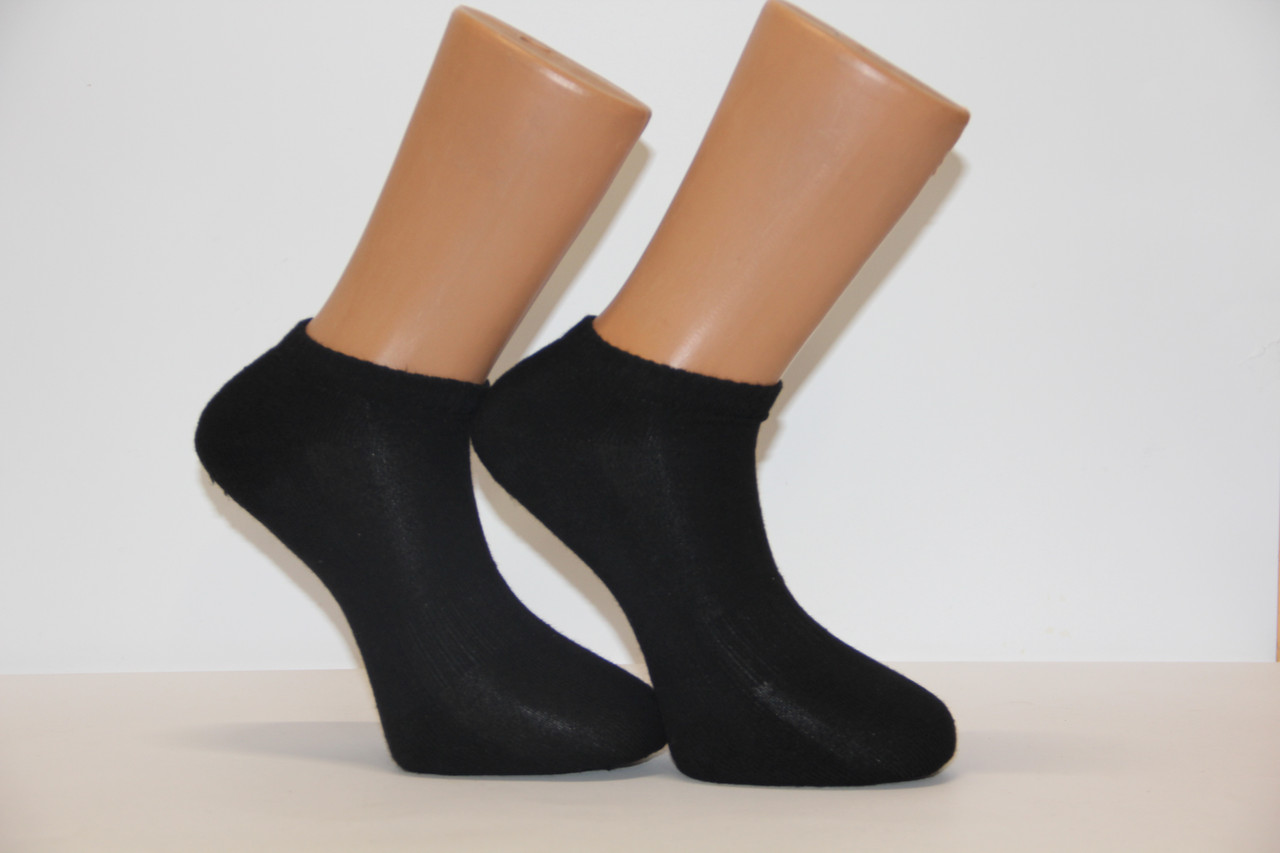 Чоловічі шкарпетки короткі з махровою підошвою і гумкою НЛ 40-45 чорний