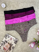 Набір трусики стрінги XS victoria's secret мереживні з тонким поясом оригінал вікторія сікрет