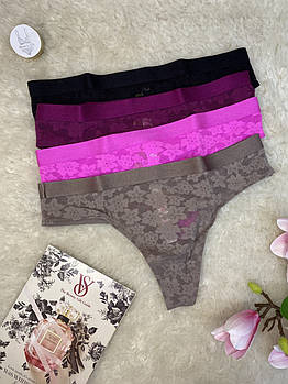 Набір трусики стрінги XS victoria's secret мереживні з тонким поясом оригінал вікторія сікрет