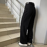 Прямі чорні брюки жіночі з поясом, фото 3