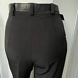 Прямі чорні брюки жіночі з поясом, фото 7