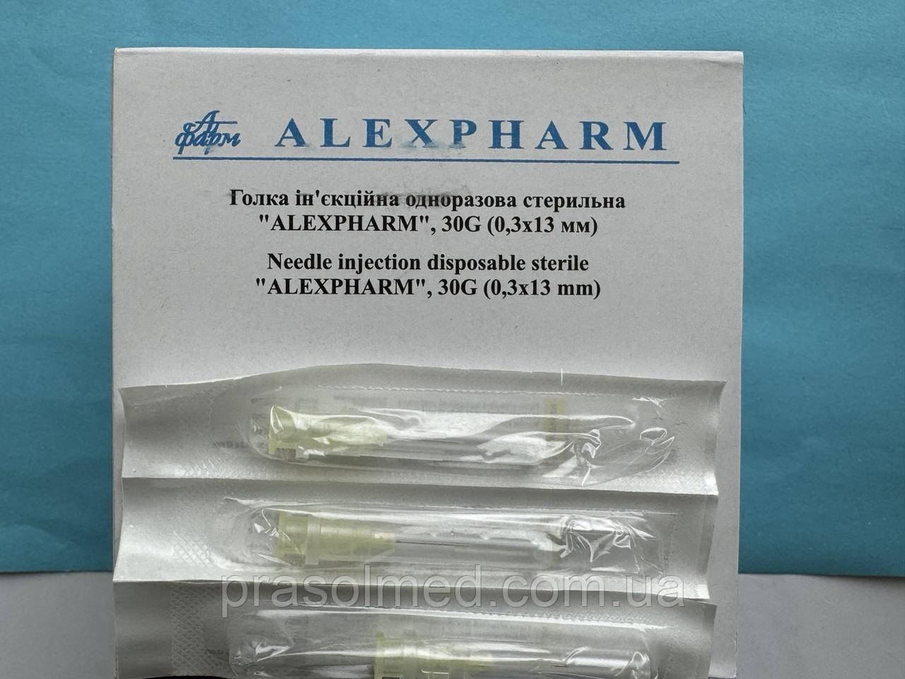 Голка ін'єкційна,одноразова,стерильна G30 (0,3 х 13мм) " Alexpharm " 100шт./уп, фото 1