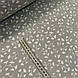 Тканина поплін білі дрібні листочки на сірому (ТУРЦІЯ шир. 2,4 м) (R-S-0820), фото 4
