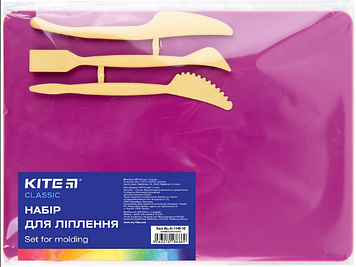 Дошка для ліплення "Kite" Classic 180х250мм + 3 стеки, рожева №K-1140-10