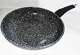 Сковорода кругла якісна класична 24 см unique un-5135 з литого алюмінію з гранітним покриттям, фото 5