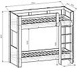 Ліжко двоповерхове розбірне з ламелями на дерев'яній основі Тандем 1 1800х2080х880мм Дуб Сонома, фото 4