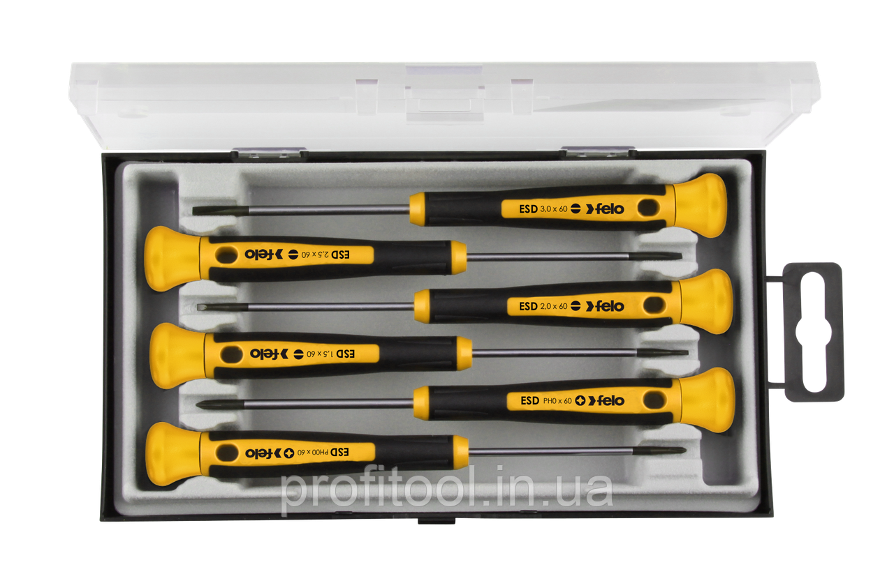Набір викруток для точних робіт FELO - SL 1,5x60/2,0x60/2,5x60/3,0x60, PH 00x60/0x60 (25096166), фото 1