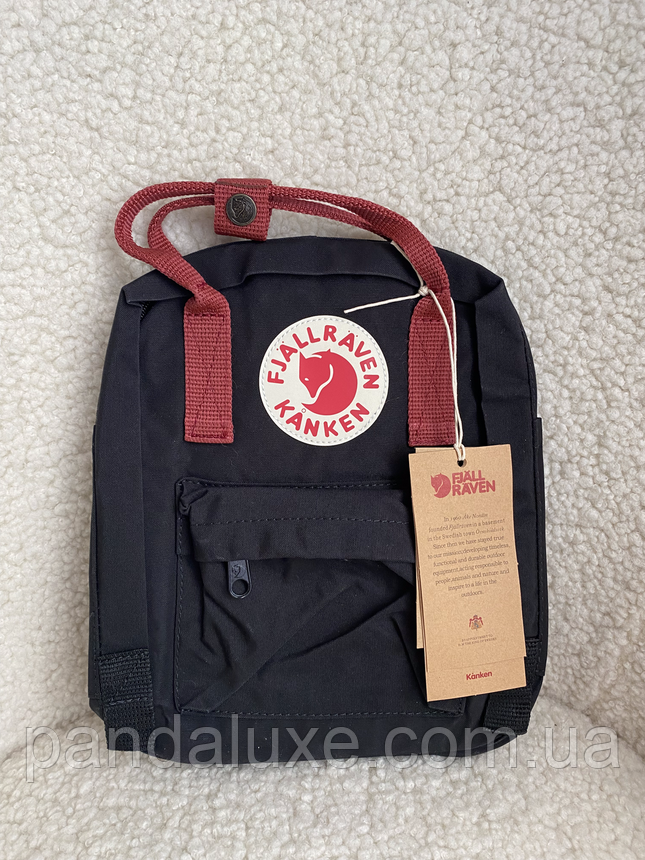 Рюкзак маленький канкен Fjallraven Kanken Mini 7л чорний, фото 1