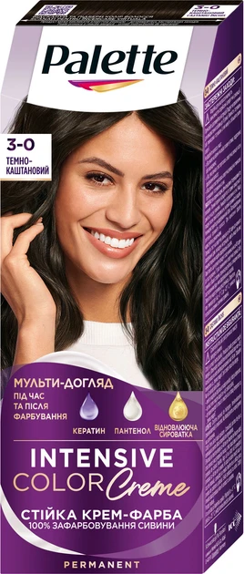 Стійка крем-фарба для волосся Palette, 3-0 Темно-каштановий