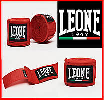Бінти боксерські Leone Red для рук боксу кікбоксингу мм єдиноборств  червоні 3,5 м