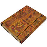 Папка-короб для зошитів на резинці, картонна, А5, КРАФТ-покриття, фото 4