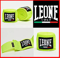 Бинти боксерські Leone Yellow для рук боксу кікбоксингу мм єдиноборств  яскраво салатові 3,5 м
