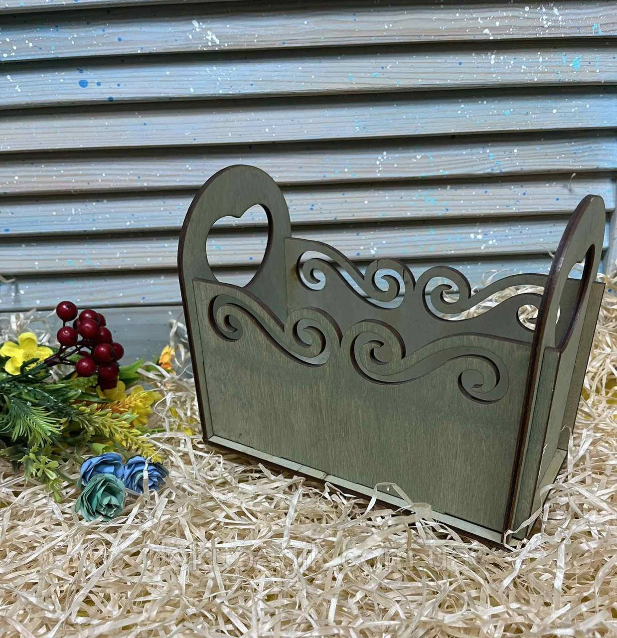 Короб — кашпо Ажур 10х20х15 см, зелений