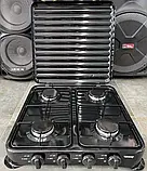 Настільна газова плита Rainberg RB-2227 на 4 конфорки з емальованим покриттям, компактна плита для кухні, фото 2