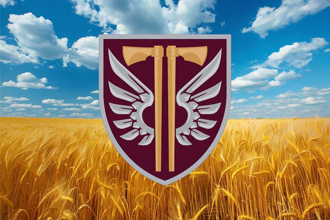 Прапор 77 ОАеМБр ДШВ ЗСУ пшеничне поле, фото 1