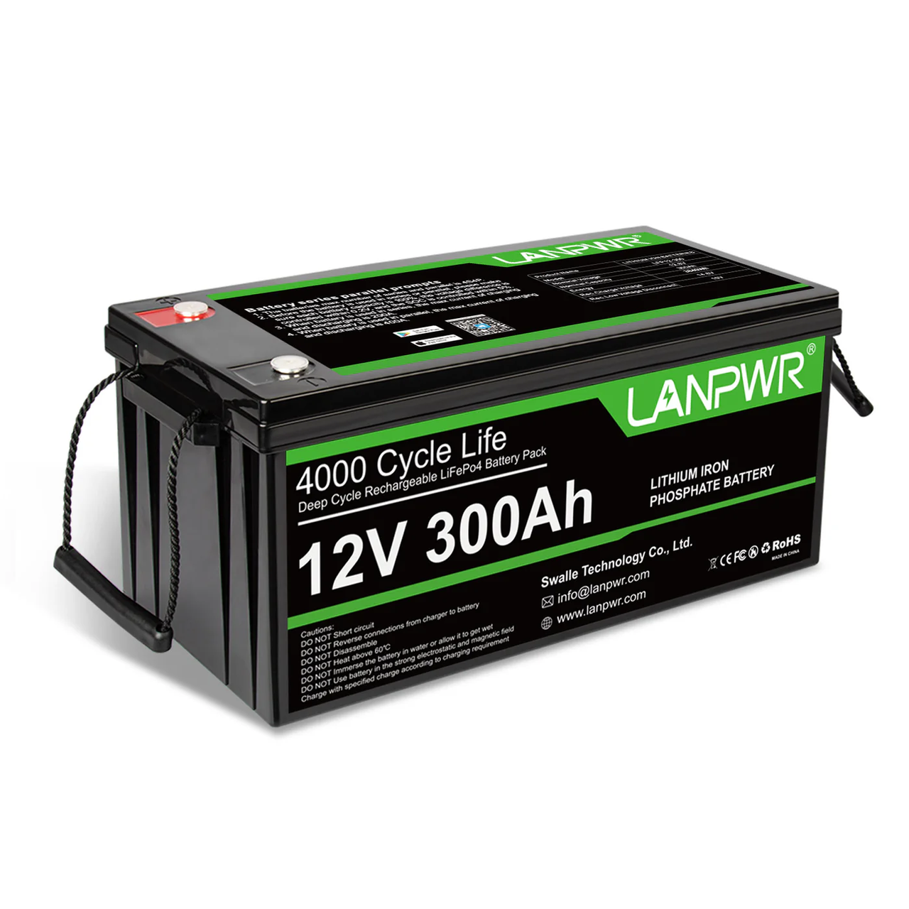 Акумулятор LeFePO4 LanPWR LFP12-300BT (12V 300Ah Bluetooth 5.0)