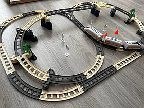 Дитяча Залізниця конструктор — сучасний потяг Експрес із мостом і круговою кучерею-виробником