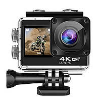 Екшн камера Q60 Action Camera 4K Чорна, камера для активного відпочинку на шолом | экшен камера 4к