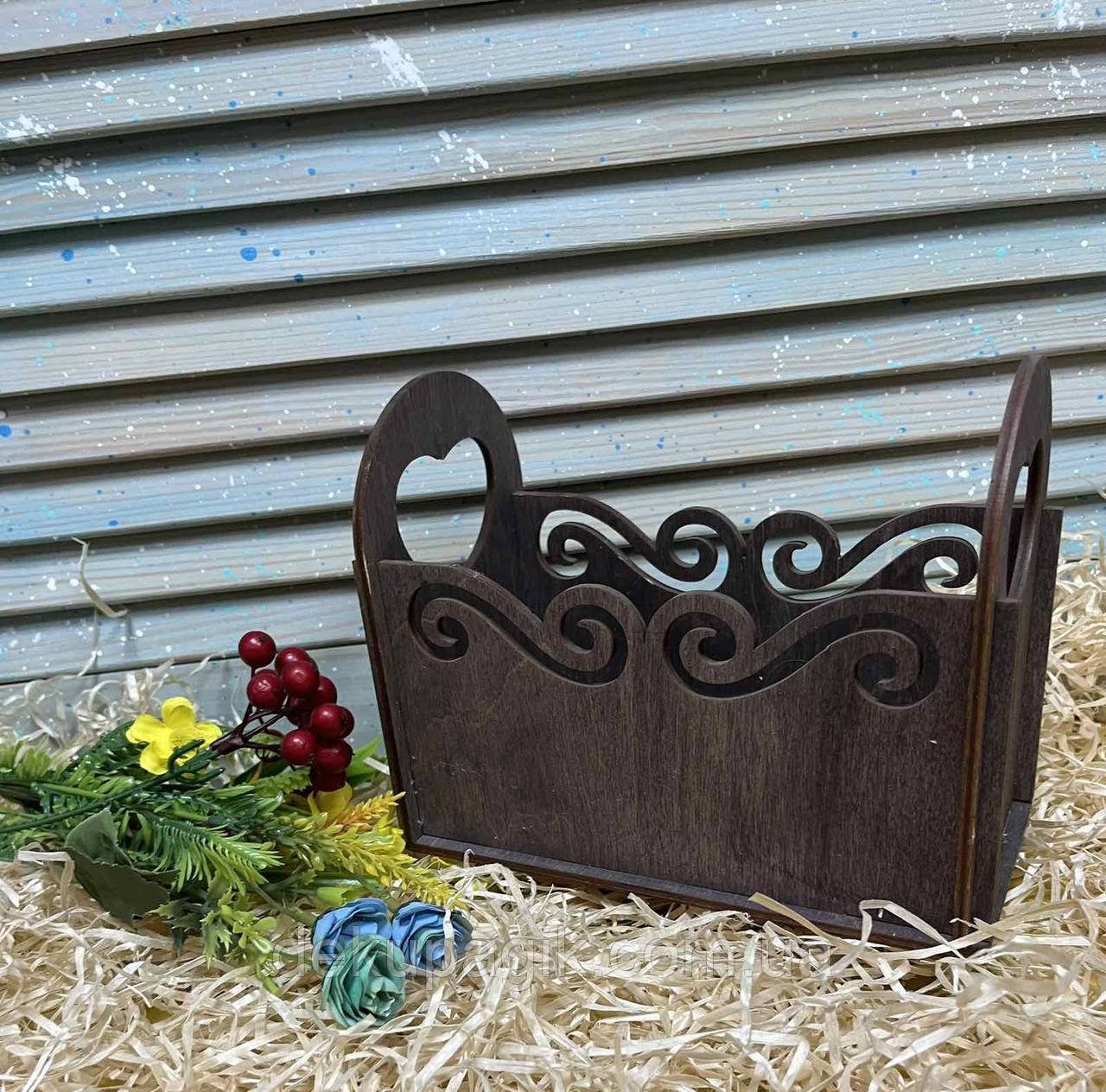 Короб — кашпо Ажур 10х20х15 см, венге