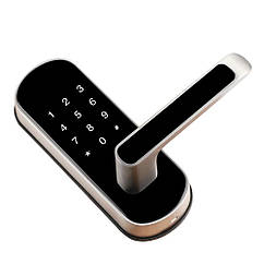 Замок біометричний автономний Trinix TRL-5107BTF Silver Right з Bluetooth, зчитувачем відбитків пальців і карт Mifare (65-00025)